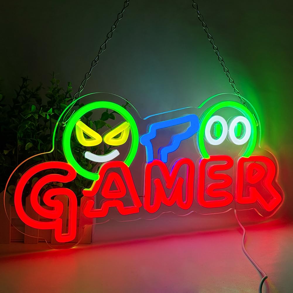 Party Games Easter - Gamer Neon-Schild LED-Wandleuchte Anpassbare Farbenfrohe Gaming-Neonlampe