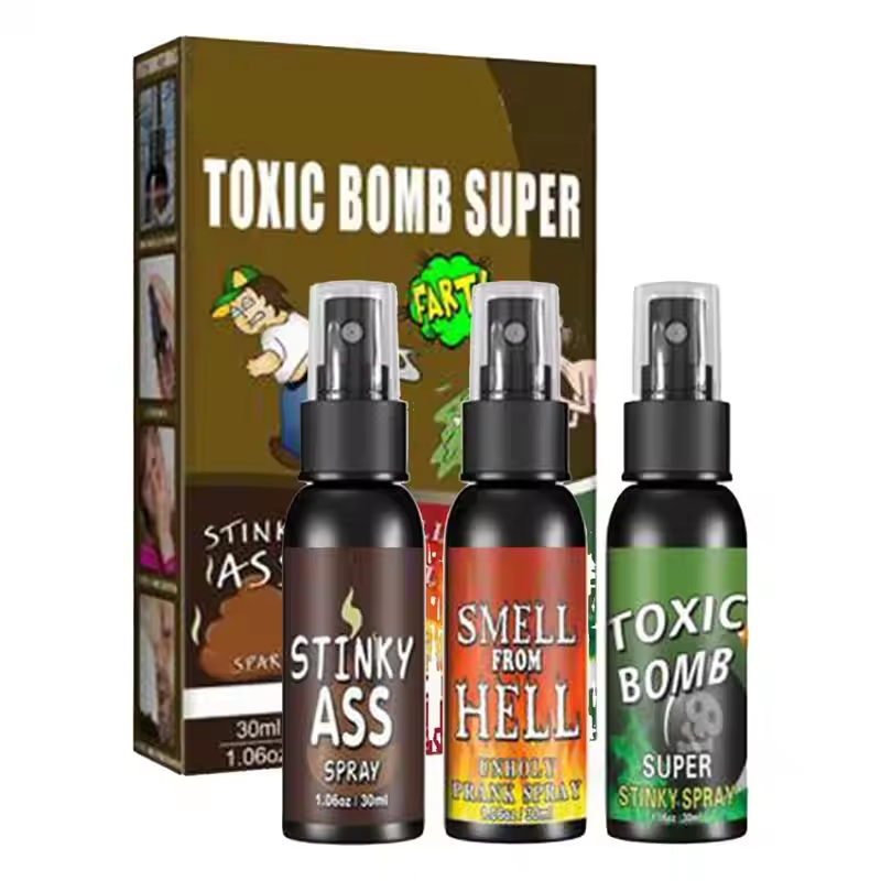 Party Games Bomb - 3er-Set 30ml Flüssiger Furzspray, Ungiftige Stinkbombe,