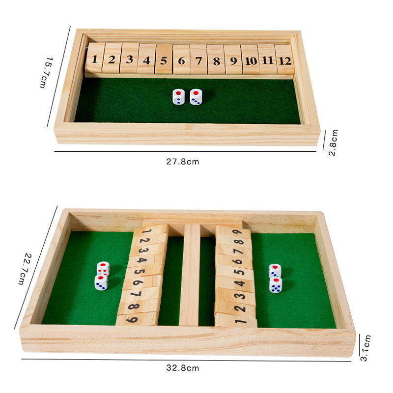 Party Games Adults Drinking - Arithmetisches Würfelspiel 9/12 Zahlen Shut The