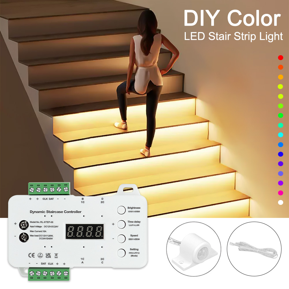 Ladder Toss Set - Intelligenter Treppenlicht-Smart-Controller mit Bewegungsmelder, 10, 20,