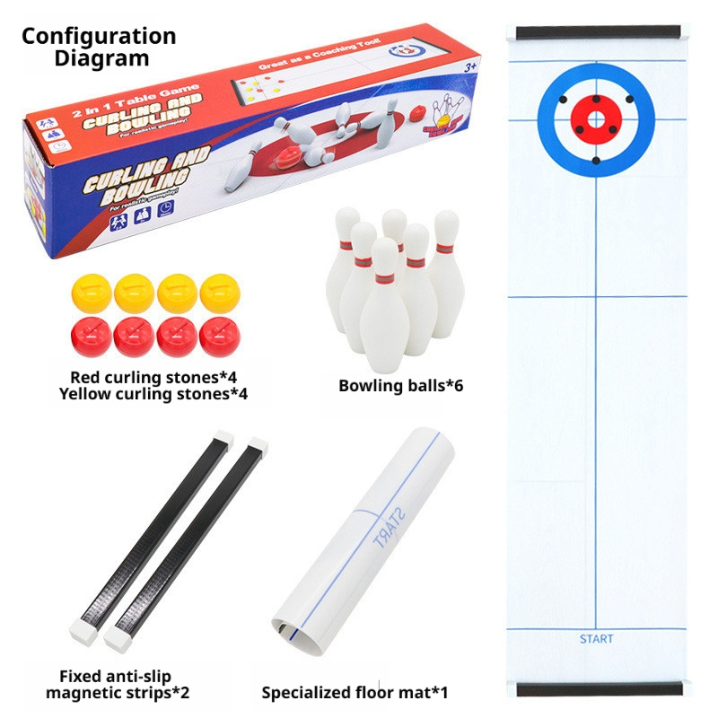 Party Games For 5 Year Olds Indoors - Neues Mini-Curling- und Bowling-Tischspiel, interaktives Indoor-Brettspiel
