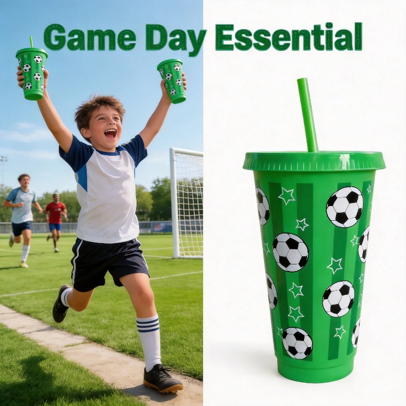 Party Games Adults Drinking - 6/12 Stück 710ML Fußball-Themen-Wasserbecher Wiederverwendbarer Plastikbecher